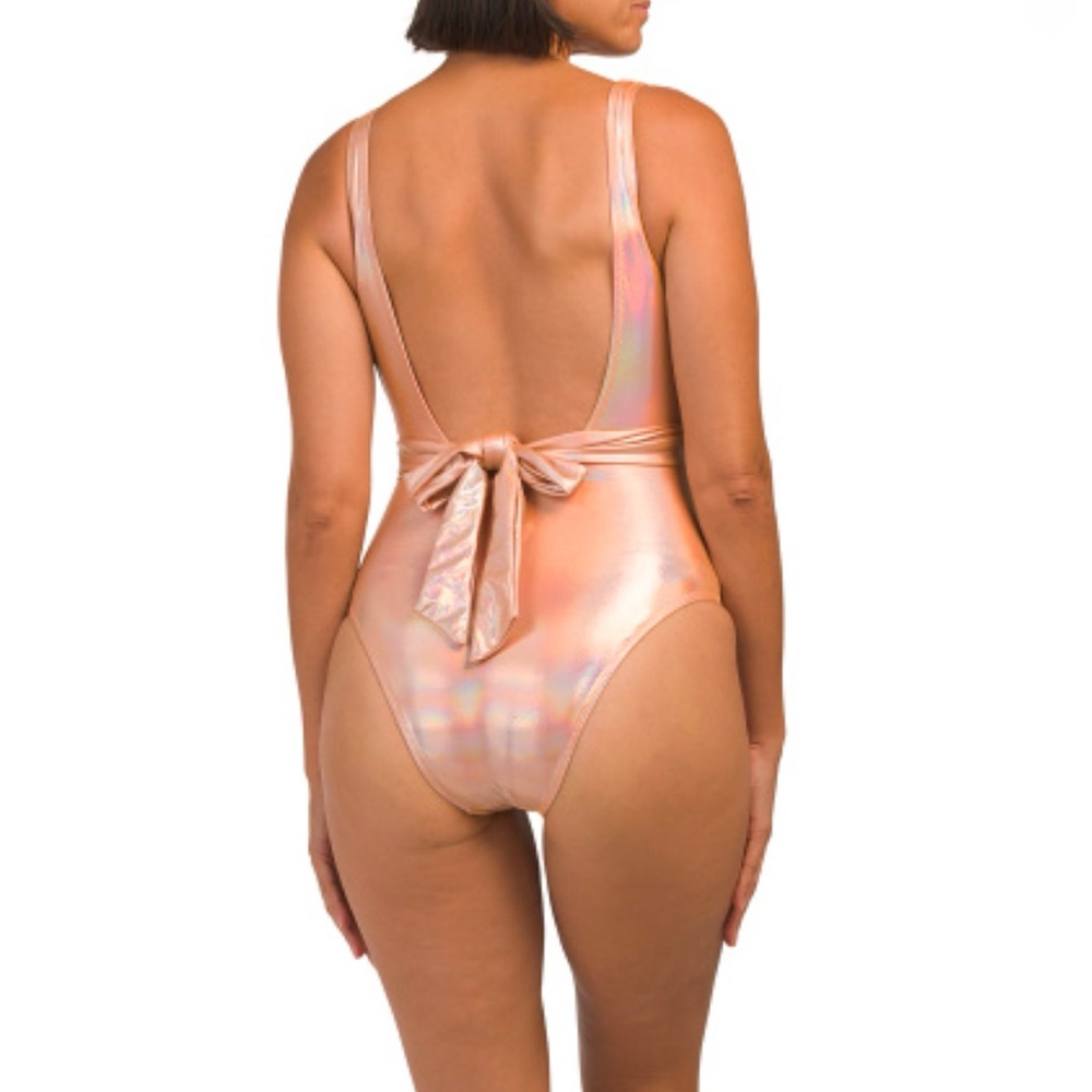 HUTCH Orange Shimmer Marco Wrap One-piece Swimsuit - Picture 2 of 3